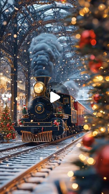 Grig | Digital Creator on Instagram: "71 days until Christmas! 

Hop on the Christmas Train and let the holiday magic take you away! 🚂🎄✨ Picture the snow-covered landscapes, twinkling lights, and the sound of jingle bells as you travel through a winter wonderland. The warmth of the train, the laughter of loved ones, and the joy of the season surround you.

Would you take a ride on this magical journey? 

🎁 #ChristmasTrain #HolidayJourney #WinterMagic #festivevibes #digitalart #aiart #aivisuals" Christmas Trains, Christmas Video, Train Video, Christmas Videos, New Year Gif, Days Until Christmas, Animated Christmas, Christmas Train, Train Journey