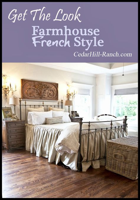 Tour a French bedroom and get ideas you can use in your home.  www.cedarhillfarmhouse.com Cedar Hill Farmhouse, French Farmhouse Decor, French Country Bedrooms, French Bedroom, Country Bedroom, Up House, Style Deco, French Farmhouse, French Country House