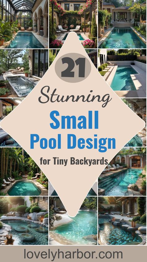 21 Stunning Small Pool Design Ideas For Tiny Backyards Small Pool Oasis Backyard, Small Free Form Pools, Tiny Backyard Pool Ideas, Swimming Pools For Small Backyards, Small Pool Decor Ideas, Spool Pool Small Yards Backyard Designs, Plunge Pools Backyard, 12x24 Pool Inground Ideas, Dipping Pool Ideas