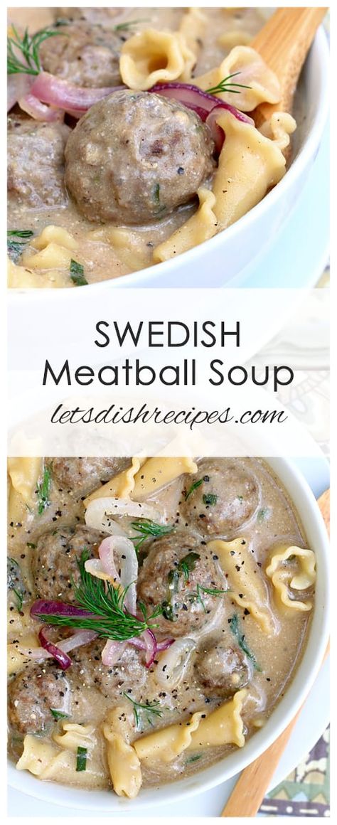 Swedish Meatball Soup Scandinavian Soup Recipes, Meat Ball Soup Recipe, Swedish Meatball Soup, Unique Soup Recipes, Pressure Cooker Beef Stroganoff, Cheap Paleo Meals, Meatballs Dinner, Bedtime Affirmations, Meatball Stew