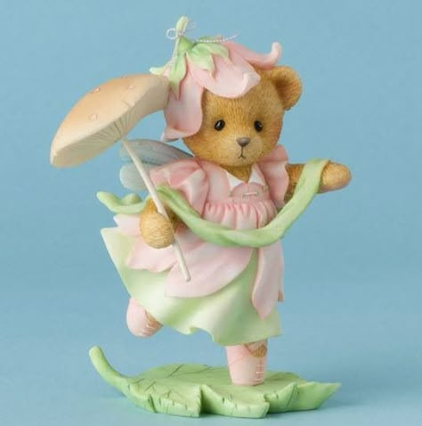 Hush and Hear the Whisper of Fairies Makayla Core, Teddy Collections, Creepy Vintage, Fairies Dancing, Mushroom Fairy, Cherished Teddies, Fairy Figurines, Bear Figurine, Spring Tulips