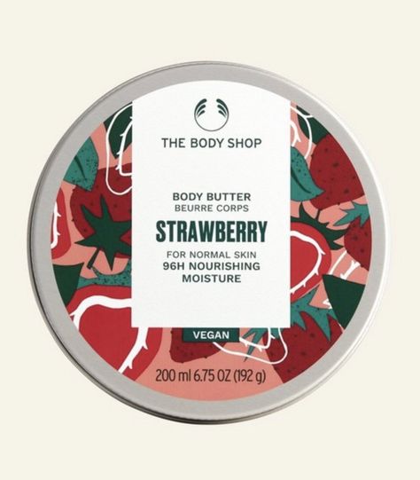 Strawberry Body Butter for Normal Skin 200ml Strawberry Body Butter, The Body Shop Strawberry, Body Shop Strawberry, Body Shop Body Butter, Best Body Butter, Strawberry Butter, Shea Butter Hair, Strawberry Seed, Wishlist 2024