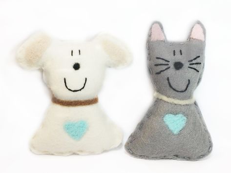 Felt Plushie, Pocket Dog, Pocket Pal, Small Puppies, Felt Embroidery, Baby Born, Light Teal, Big Hugs, Handmade Felt