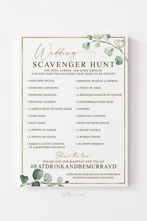 Wedding Guest I Spy, Wedding Guest Scavenger Hunt, Camera Scavenger Hunt Wedding, I Spy Game Wedding, Wedding Photo Ispy, Wedding Instagram Scavenger Hunt, Wedding Picture Game, Wedding Guest Photo Scavenger Hunt, Scavenger Hunt Wedding Game