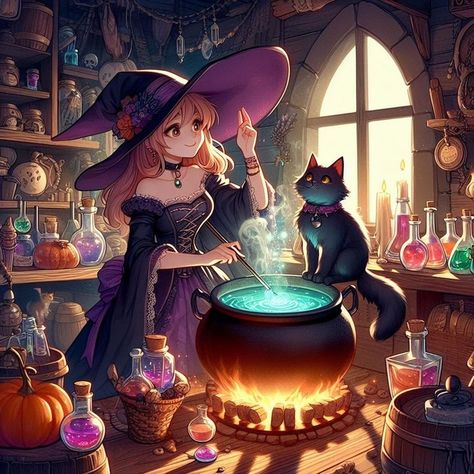 Mystical Artwork, Spooky Halloween Pictures, Witchy Room, Witch Wallpaper, Autumn Witch, Witch Pictures, Witch Room, Fantasy Witch, Beautiful Witch