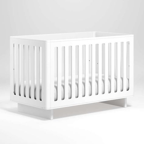 White Toddler Bed, Modern Baby Cribs, White Baby Cribs, Modern Baby Nursery, Bed Rails For Toddlers, Modern Crib, White Crib, Value Furniture, Nursery Style