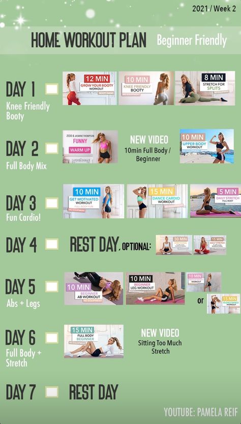 For beginners / 2021/ Week 2 Pam Reif, Workout Plan Beginner, Beginner Friendly Workout, Beginner Workout Plan, Pamela Reif Workout Plan, Bbg Workouts, Beginner Ab Workout, Sixpack Workout, Workout Videos Free