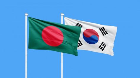 Bilateral trade between Bangladesh and South Korea reached a record high of $2.01 billion from January and November this year, registering a 54.6 per cent year-on-year growth. Bangladeshi Flag, Bangladesh Flag, South Korea Flag, Korea Flag, Korean Flag, Traditional Market, Daily Star, Economic Development, South Asian