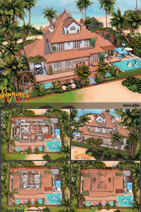 House noCc!❤Sun Rest✨Lot: 40x30✅ House tested.✅ No CC!❎ HF! Click on the post and download✔️ #ts4builds #sims4 #sims4builds #sims4home #sims4builds #sims4buildsideas #ShowUsYourBuilds #thesims4 #Sims4 #sims4game #ts4house #ts4build #ts4nocc #ts4mm #simsbuilds #ts4 #sims4housebuild #sims4house #sims4home #sims5 #sims4build #simshousedesign #thesims4housebuild #thesims #sims4houses #simspiration #thesims4house #simstagram #sims4interior #sims4nocc #sccregram #sims4ideas #ts4house Sims 4 Honeymoon, Sims4 Houses, Sims4 Ideas, Honeymoon House, Sims4 House, Sims 4 House, Sims 5, Sims House Design, Sims 4 Build