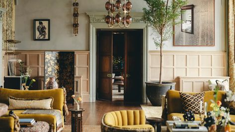 Estelle Manor — Hotel Review | Condé Nast Traveler Estelle Manor, Mama Shelter, Woodland Cottage, Woodland House, Opulent Interiors, Conde Nast Traveler, Billiard Room, Old Farmhouse, Gold Walls