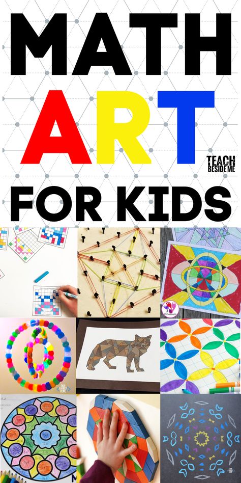 Math art projects for kids -integrating math and art #math #mathart #geometry #art Math Art Projects For Kids, Math Art Projects, Drawing Games For Kids, Math Drawing, Steam Art, To Do List Printable, Art Projects For Kids, Arts Integration, Symmetry Art