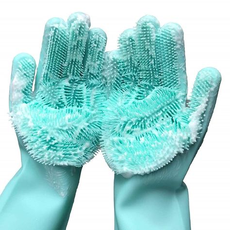 Magic Dishwashing Cleaning Sponge Gloves Amazon Kitchen Products, Dish Gloves, Kitchen Hygiene, Silicone Sponge, Silicone Gloves, Cleaning Pet Hair, Dishwashing Gloves, Bathroom Cleaning Hacks, Cleaning Home