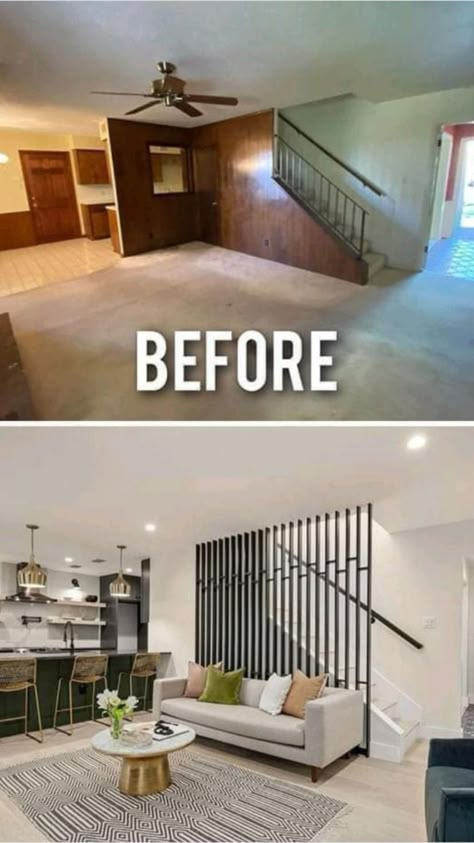 Before And After Home Interior, Before And After Home, House Makeovers, House Flip, House Flipping, After Pictures, Basement Remodel, Before And After Pictures, Basement Remodeling