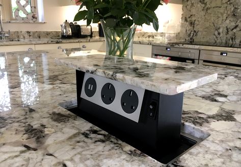 S-Box – Unique Pop-up Power Solution Kitchen Island Plug Ideas, Pop Up Sockets Kitchen Island, Hidden Plugs In Kitchen Island, Pop Up Plugs In Kitchen, Power Outlets In Kitchen Island, Pop Up Electrical Outlet In Granite, Countertop Outlets Pop Up, Pop Up Plugs In Kitchen Island, Island Pop Up Outlet