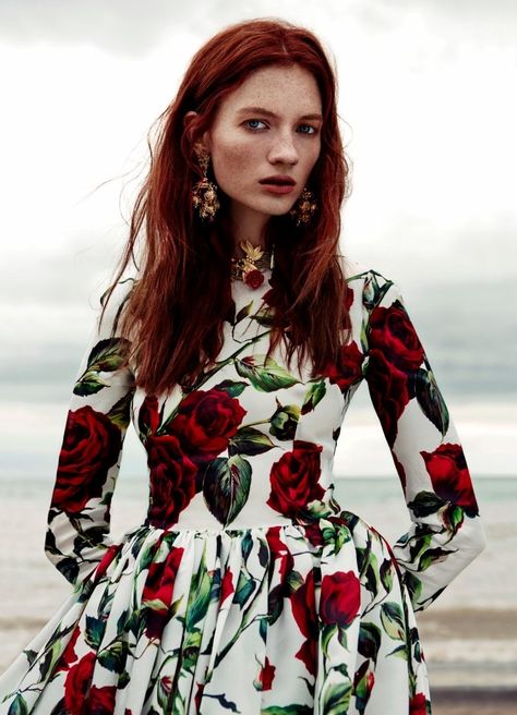 Rose print dress