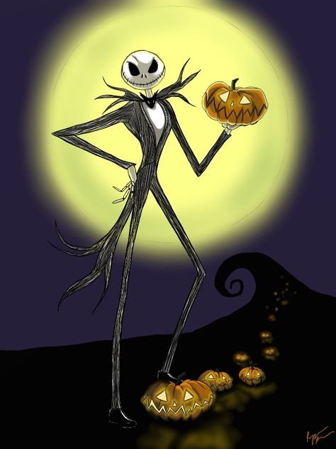 Jack Skellington, the Pumpkin King - digital art Jack Skellington Pumpkin King, Jack Skellington Pumpkin, King Tattoo, Jack The Pumpkin King, The Pumpkin King, Jack Skeleton, King Tattoos, Pumpkin King, Window Ideas