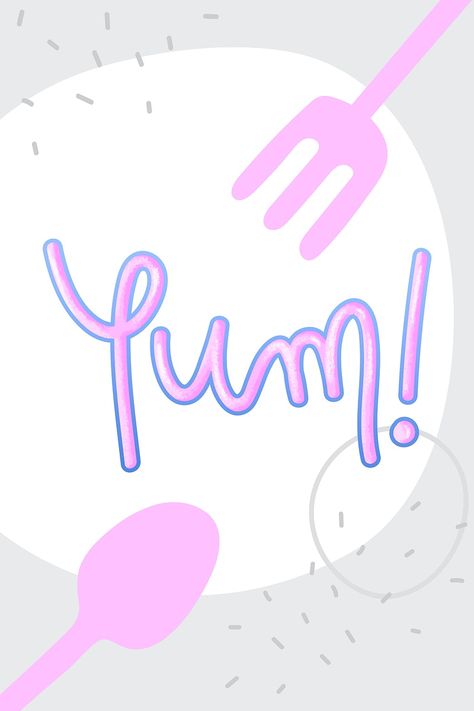 Pink yum! calligraphy psd word typography | free image by rawpixel.com / Techi Fork Calligraphy, Chat Words, Word Calligraphy, Word Typography, Food Typography, Food Mockup, Calligraphy Typography, Free Illustration Images, Calligraphy Words