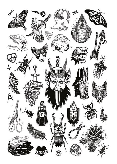 Flash Art Tattoos, Hipster Tattoo, Geometric Tattoo Arm, Art Flash, Kunst Tattoos, Flash Sheets, Sketch Tattoo Design, Tattoo Graphic, Old School Tattoo Designs