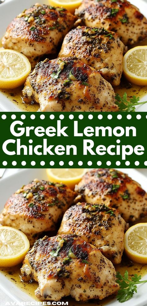 This easy Greek Lemon Chicken Recipe combines juicy chicken with a tangy lemon marinade. Serve it with rice or a fresh salad for a wholesome meal your family will love. Lemon Chicken Marinade, Lemon Marinade, Herb Chicken Recipes, Greek Chicken Marinade, Lemon Herb Chicken, Greek Lemon Chicken, Lemon Chicken Recipe, Chicken Marinade, Lemon Herb