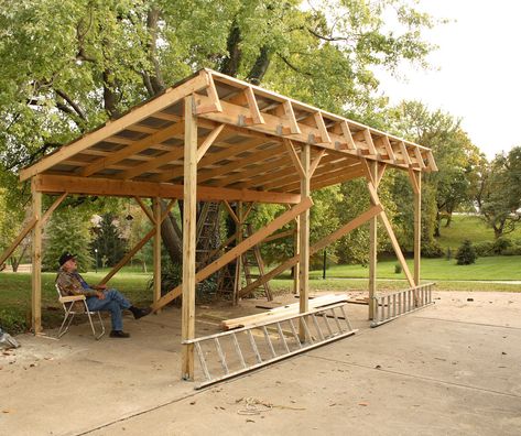 tractor shed | A shed for the tractors. | David Haggard | Flickr Tractor Shed, Carport Sheds, Shed Building, Wood Shed Plans, Farm Shed, Firewood Shed, Shed Ideas, Lean To Shed, Shed Building Plans