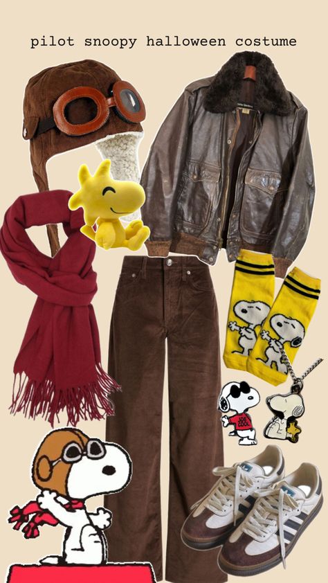 cute pilot snoopy halloween costume inspiration with woodstock plush :) Snoopy Halloween Costume, Woodstock Costume, Peanuts Halloween Costume, Snoopy Costume, Pilot Halloween, Cartoon Halloween Costumes, Halloween Costume Inspiration, Teenage Halloween Costumes, Horror Halloween Costumes