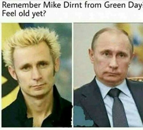 Green Day - Putin Old Memes, Clean Memes, Billie Joe Armstrong, Band Humor, Funny Minion, Band Memes, Facebook Memes, Fresh Memes, Daily Funny