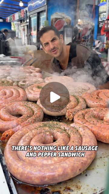 Salvatore DiBenedetto on Instagram: "✔️ SAUSAGE & PEPPER SANDWICH AT SAN GENNARO FEAST 🇮🇹 This is a true staple of Italian-American grub and it’s ALWAYS best served on the streets of Little Italy. You can choose between sweet or spicy sausage which gets loaded into soft bread and packed with sautéed peppers and onions. 🤌 

📌 If you want a proper sausage and pepper than head to GiGi’s stand which you’ll find on Mulberry between Broome & Kenmare. The owner Santo flies in from Italy every year to open this stand up and keep the tradition alive. You’ll taste the difference! 

💯 Grubfam, head down to San Gennaro which is going on every day from now until September 22nd! It’s all over the streets of Little Italy on Mulberry. Grab some friends & have a time. 🤙 #TheGrubfather #SanGennaro #Li Sausage And Peppers Sandwich, Italian Sausage Sandwich, Pepper Sandwich, Sauteed Peppers And Onions, San Gennaro, Sausage And Peppers, Spicy Sausage, Peppers And Onions, Food Videos