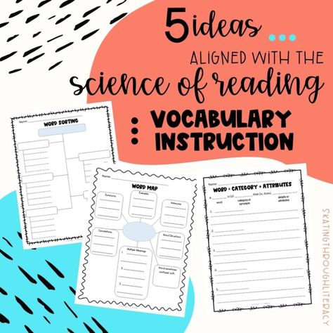 5 Ideas Aligned with the Science of Reading Vocabulary Instruction - Skating Through Literacy Reading Vocabulary Activities, Vocabulary Stations, Structured Literacy, Reading Vocabulary, Word Map, The Science Of Reading, Reading Stations, Vocabulary Instruction, Teaching Vocabulary