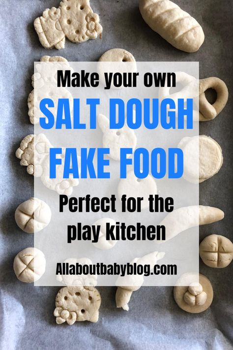 How Long To Bake Salt Dough, Salt Dough Playdough, Salt Dough Fruit And Vegetables, Dough For Kids To Play With, Salt Dough Play Food, Homemade Play Food, Fake Food Crafts, Kitchen Crafts For Kids, Greenhouse Playroom