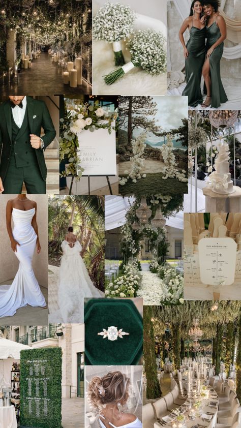 Olive Green And Cream Wedding Theme, Wedding Theme Dark Green, Evergreen Wedding Theme, Earth Themed Wedding, Earthy Green Wedding Theme, Olive Color Wedding Theme, Wedding Colors Green And White, Wedding In A Budget, Wedding Green Aesthetic