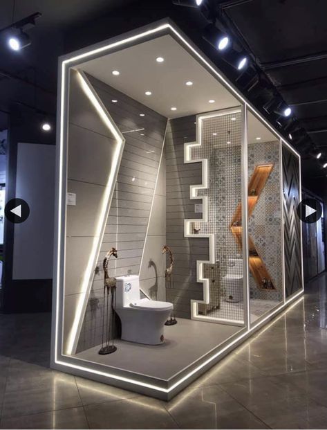 Bathroom Showrooms Ideas, Toilet Display Showroom, Sanitary Shop Interior Design, Sanitary Showroom Display, Sanitary Showroom Interiors, Tile Showroom Interior Design Ideas, Tiles Showroom Display Ideas, Sanitary Showroom, Design Center Showroom