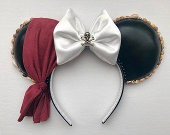 Pirate Mickey Ears, Mickey Headband, Micky Ears, Mickey Ears Headband, The Pirates Of The Caribbean, Diy Disney Ears, Disney Ears Headband, Diy Mickey Ears, Disney Mouse Ears