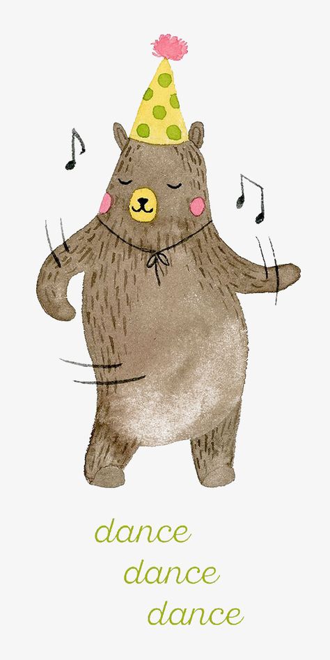 Happy Birthday Illustration, 동화 삽화, Bear Watercolor, Birthday Illustration, Bear Illustration, Dancing Bears, Bear Art, Happy Birthday Greetings, Childrens Illustrations