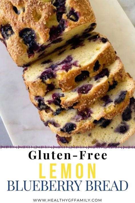 Lemon Blueberry Bread Recipe, Bread With Glaze, Gluten Free Quick Bread, Blueberry Bread Recipe, Lemon Blueberry Loaf, Blueberry Loaf, Lemon Blueberry Bread, Lemon Blueberry Muffins, Blueberry Bread