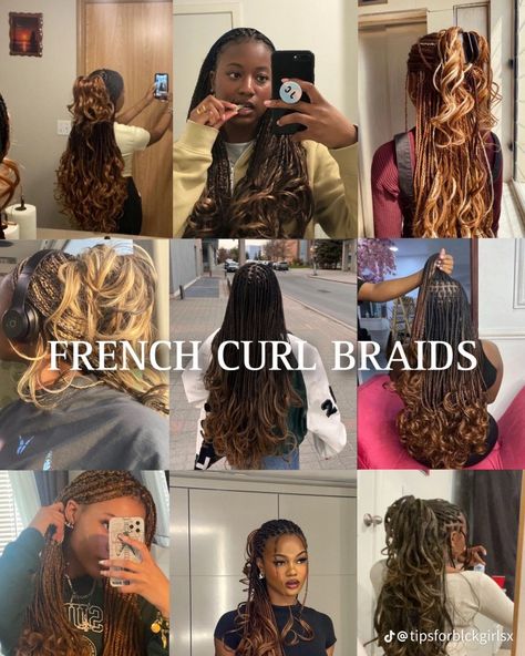 French Curls Braids, Curly Braided Hairstyles, French Curl Braids, French Curls, Curls Braids, Curl Braids, Hair Color Guide, Long Hair Cut Short, Short Box Braids Hairstyles