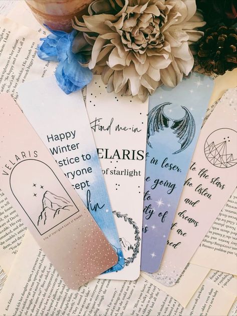 Themed Bookmarks, Book Lover Gifts, Acotar Series, Handmade Bookmarks, She Mask, Sarah J Maas Books, Happy Winter, Cute Bookmarks, Promote Book