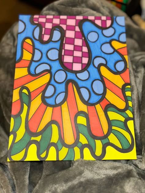 Original artwork done by @ashxlee4 made using @Sharpie_Markers Canvas Paint Marker Ideas, Drawing On Canvas With Markers, Funky Art Easy, Marker Canvas Art, Fun Marker Drawings, Marker Doodle Art, Drawing Ideas Abstract, Sketching With Markers, Easy Drawings With Markers