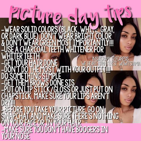 Picture Day Advice, Picture Day Tips Highschool, Picture Day Ideas School, Picture Day School, Picture Day Tips, Picture Day Outfit, Middle School Survival, Selfie Tips, High School Hacks