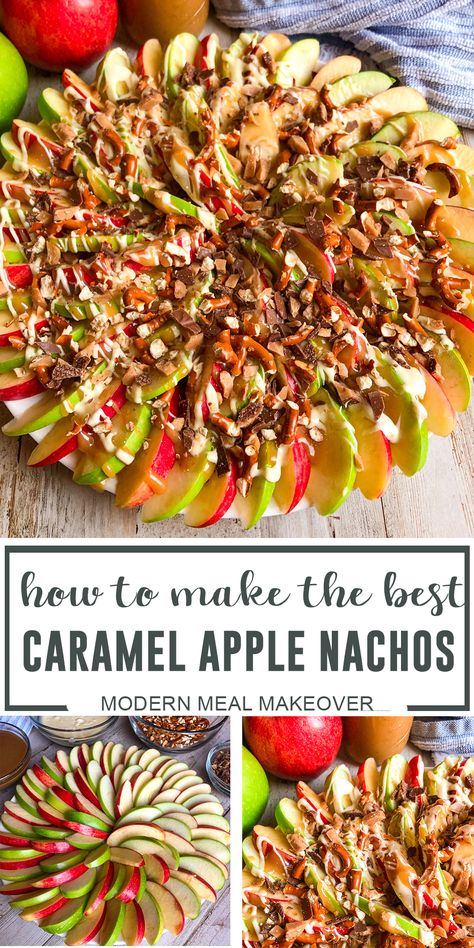 Caramel Apple Nachos, Apple Nachos, Dessert Oreo, Thanksgiving Menu Ideas, Fall Snacks, Christmas Float, Boat Food, Lake Food, Halloween Food For Party