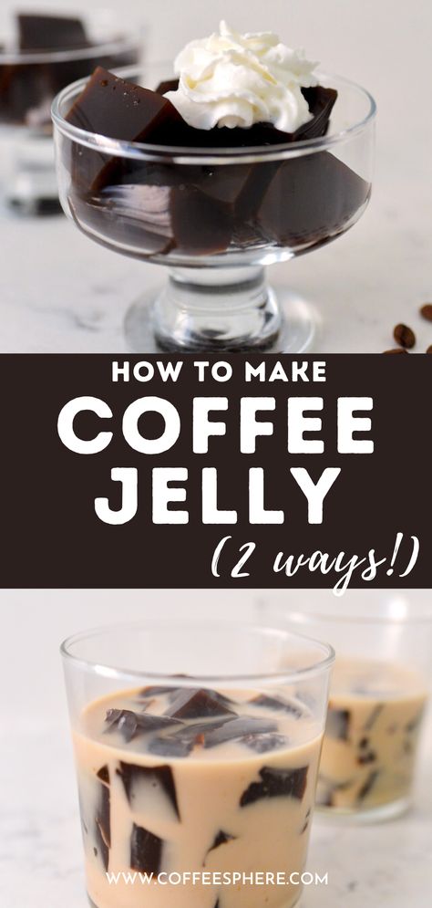 Japanese Coffee Jelly, Coffee Jello, Coffee 101, Japanese Coffee, Coffee Jelly, Jelly Desserts, Simple Dessert, Make Coffee, Light Desserts