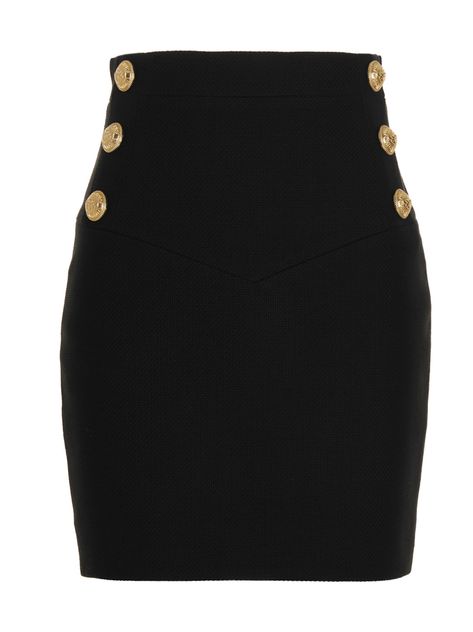 Shop or share your style of the product on ModeSens! Skirt From Balmain: Cotton Golden Button SkirtComposition: 100% cotton Luxury Fitted Skirt With Button Closure, Balmain Belt, Balmain Tops Women, Balmain Skirt, Shop Skirt, Cotton Mini Skirt, Skirt With Buttons, Balmain Black Mini Dress, Button Skirt