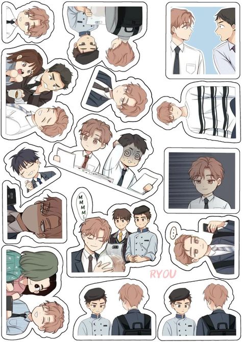 Cute Stickers To Print Kawaii, Manhwa Stickers Printable, Anime Sticker Pack Printable, Stickers Anime Imprimibles, Anime Stickers Pack, The Third Ending Manhwa, Third Ending Manhwa, Manhwa Stickers, Anime Stickers Printable