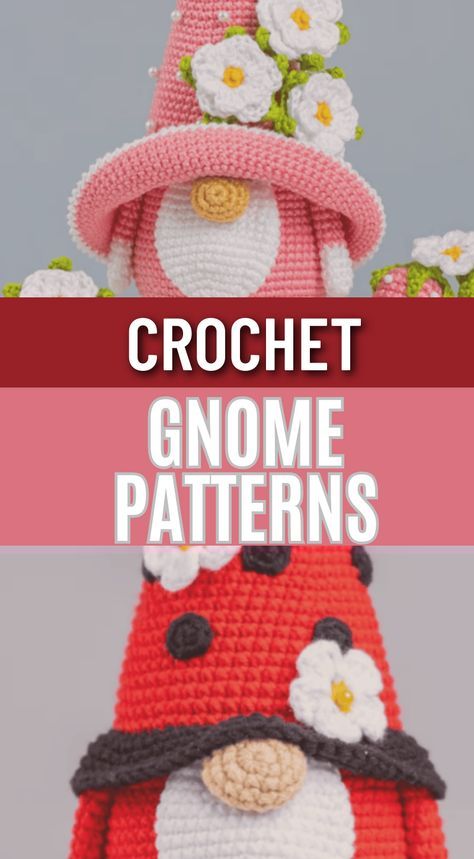 Knit Plushies, Knit Stuffed Animals, Cross Stitch Patterns Free Disney, Crochet Gnomes Pattern, Crochet Gnomes Pattern Free, Crocheted Gnomes, Gnome Amigurumi, Crochet Gnomes, Baby Afghan Crochet Patterns