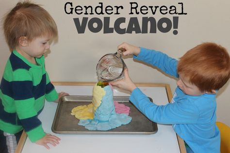 Gender Reveal Volcano!! Gender Reveal Volcano, Fall Gender Reveal Party, Sibling Gender Reveal, Gender Reveal Party Ideas, Reveal Party Ideas, Teaching Mama, Baby Boy Nursery Themes, Its A Girl Announcement, Gender Reveal Ideas