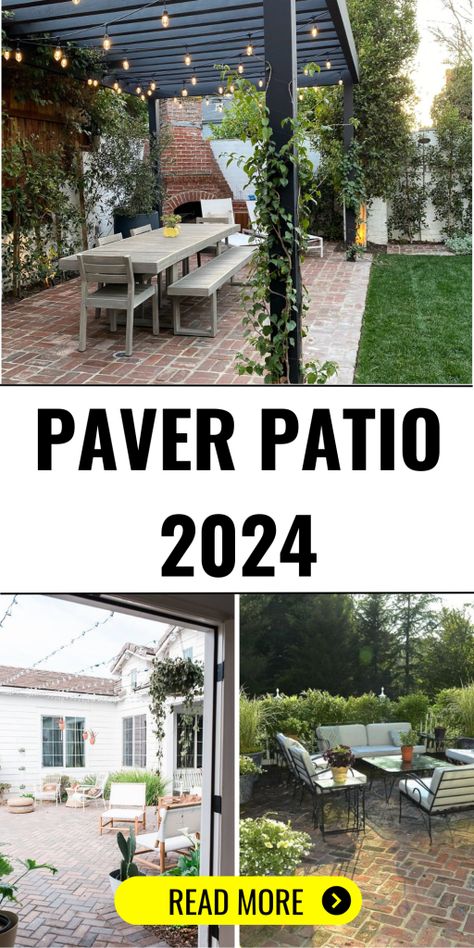 Paver Patio Ideas Layout, Paver Patio Designs, Red Brick Pavers, Home Garden Ideas, Pavers Backyard, Patio Layout, Patio Pavers Design, Stone Patio, Entrance Gates Design