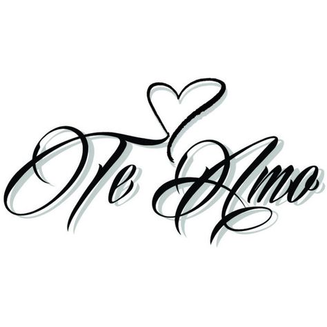 Te Amo, Spanish, I Love You Temporary Tattoo ($6.68) ❤ liked on Polyvore featuring accessories and body art Te Amo Tattoo Ideas, Amor In Cursive Tattoo, Amor Tattoo Fonts Words, Chicano Love Letter Drawings, Te Amo In Cursive, Amor Tattoo, Frases Love, Love Yourself Tattoo, Chicano Tattoos Sleeve