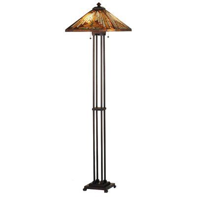 Millwood Pines Ethen 63" Floor Lamp Tiffany Floor Lamp, Column Floor Lamp, Tiffany Lighting, Traditional Floor Lamps, Tree Floor Lamp, Square Shades, Arched Floor Lamp, Louis Comfort Tiffany, Torchiere Floor Lamp