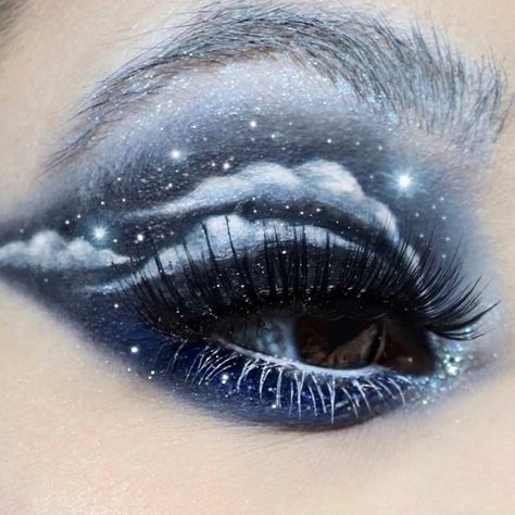 Night Sky Makeup, Orb Of Light, Sky Makeup, Makeup For Round Eyes, Moon Cosmetics, Black Moon Cosmetics, Eye Makeup For Hooded Eyes, Makeup For Small Eyes, Almond Eye Makeup