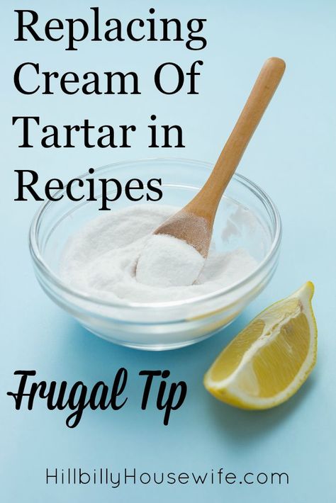 Don't run to the store because a recipe calls for cream of tartar and you don't have any. Here's some easy substitutions that should be sitting in your pantry already. Cream Of Tarter Substitute, Meringue Recipe Without Cream Of Tartar, Cream Of Tartar Substitute, Tartar Recipe, Cream Of Tartar Recipe, Cream Of Tartar Uses, Cream Of Tarter, Meringue Recipe, How To Make Cream