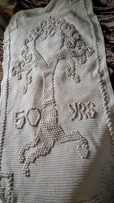 Tree of Life/Love crochet project by RedDragon Crochet | LoveCrafts Crochet Tree Of Life, Tree Of Life Crochet, Ravelry Crochet Patterns, Crochet Tree, Crochet Best, Crochet Blanket Designs, Crochet Blanket Afghan, Crochet Wedding, Christmas Knitting Patterns